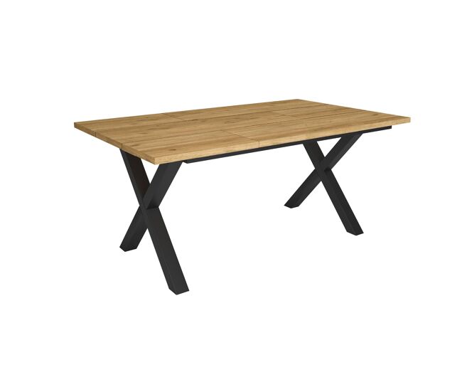 Mesa comedor, mesa fija cocina y salón, 167x90x74cm, para 8 comensales, muebles comedor, estilo industrial, roble