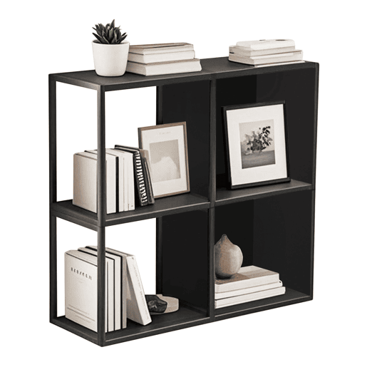 Conjunto de 4 prateleiras de parede em cubo Nostened com painéis laterais Preto en.casa