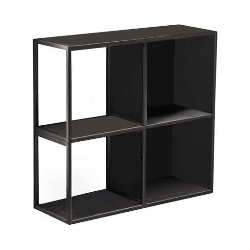 Conjunto de 4 prateleiras de parede em cubo Nostened com painéis laterais Preto en.casa