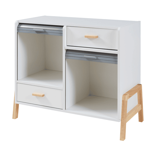 Aparador Kvaefjord com 2 portas de tambor 72x80x40 cm brancocinzento en.casa