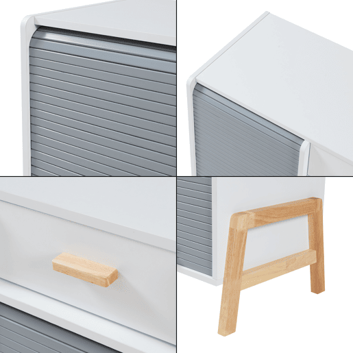 Aparador Kvaefjord com 2 portas de tambor 72x80x40 cm brancocinzento en.casa