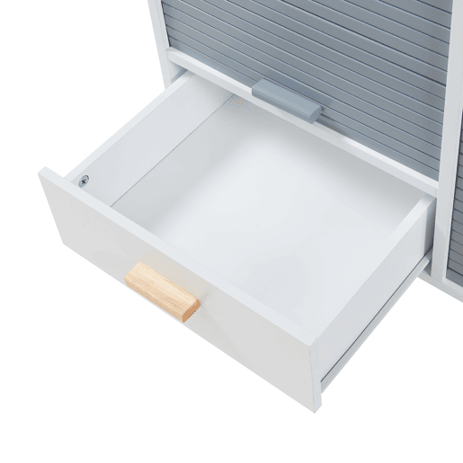 Aparador Kvaefjord com 2 portas de tambor 72x80x40 cm brancocinzento en.casa