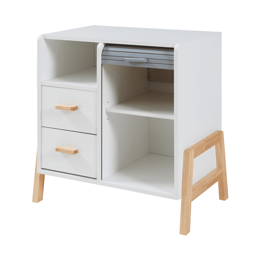 Aparador Kvaefjord com 1 porta de tambor 66x60x40 cm brancocinzento en.casa