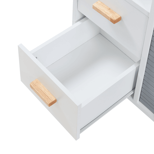 Aparador Kvaefjord com 1 porta de tambor 66x60x40 cm brancocinzento en.casa