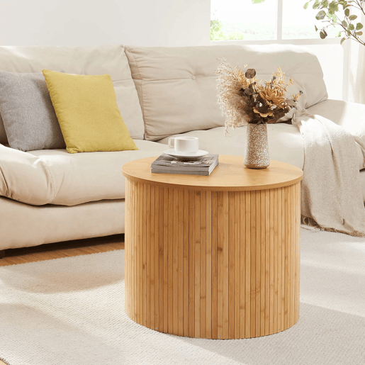 Mesa de centro Ledepid 48xØ60 cm Natural en.casa