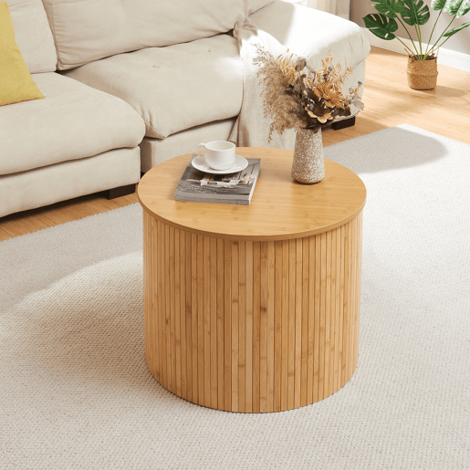 Mesa de centro Ledepid 48xØ60 cm Natural en.casa