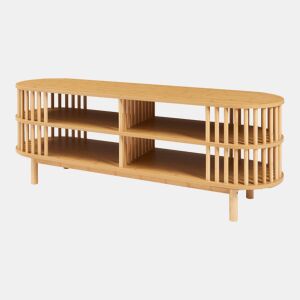 Mesa de TV Jarvenpaa bambu 4 compartimentos 140x40x50cm - Natural en.casa