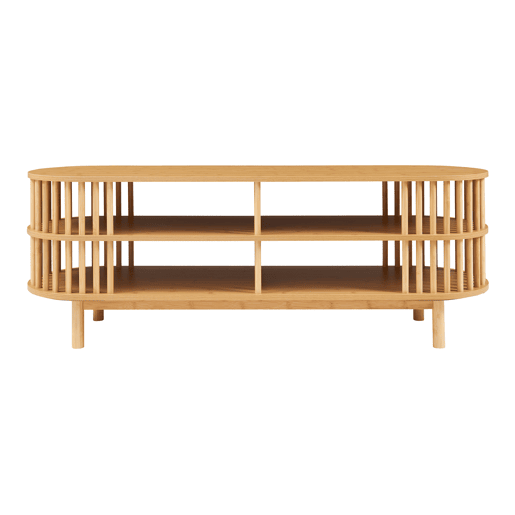 Mesa de TV Jarvenpaa bambu 4 compartimentos 140x40x50cm - Natural en.casa Mesa de TV Jarvenpaa bambu 4 compartimentos 140x40x50cm - Natural en.casa