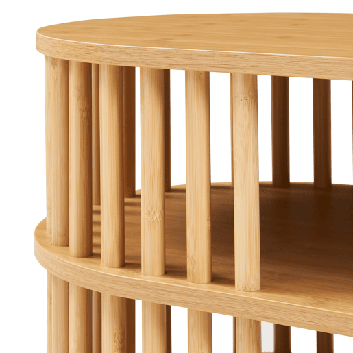 Mesa de TV Jarvenpaa bambu 4 compartimentos 140x40x50cm - Natural en.casa Mesa de TV Jarvenpaa bambu 4 compartimentos 140x40x50cm - Natural en.casa