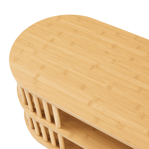 Mesa de TV Jarvenpaa bambu 4 compartimentos 140x40x50cm - Natural en.casa Mesa de TV Jarvenpaa bambu 4 compartimentos 140x40x50cm - Natural en.casa