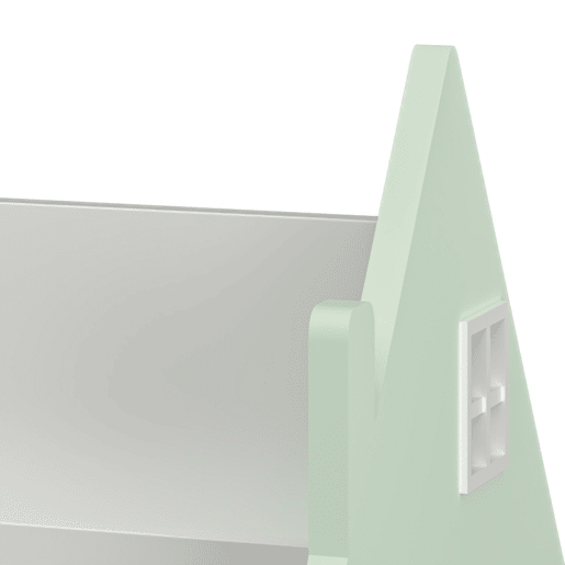 Prateleira móvel para crianças Vipsali com 4 rodízios 50x33x34 cm verdebranco en.casa
