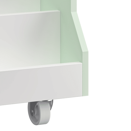 Prateleira móvel para crianças Vipsali com 4 rodízios 50x33x34 cm verdebranco en.casa