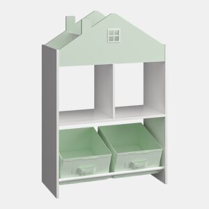 Estante para crianças Vipsali com 2 caixas 90x60x27 cm verde mentabranco en.casa
