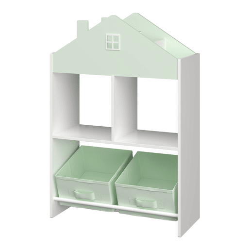 Estante para crianças Vipsali com 2 caixas 90x60x27 cm verde mentabranco en.casa