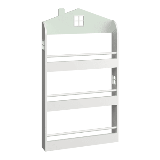 Prateleira para crianças Vipsali design da casa 106x60x12 cm verdebranco en.casa
