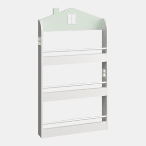 Prateleira para crianças Vipsali design da casa 106x60x12 cm verdebranco en.casa