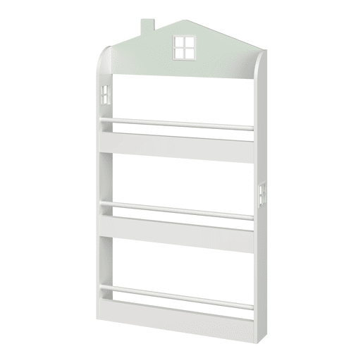 Prateleira para crianças Vipsali design da casa 106x60x12 cm verdebranco en.casa