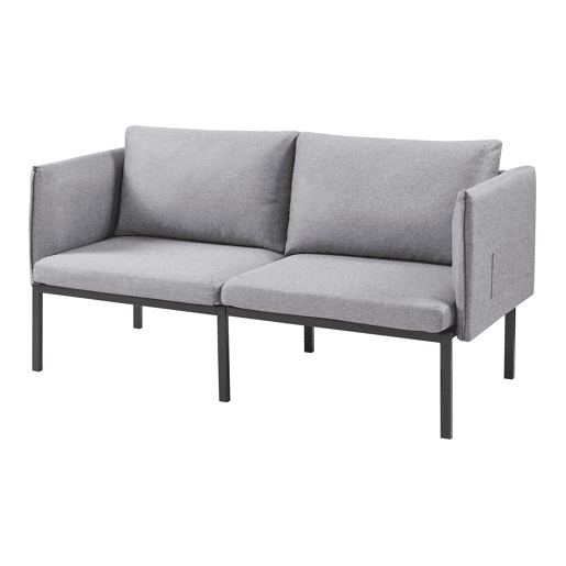 Sofá de 2 lugares Kamar estofado com almofadas 69x158x63cm Cinzento en.casa
