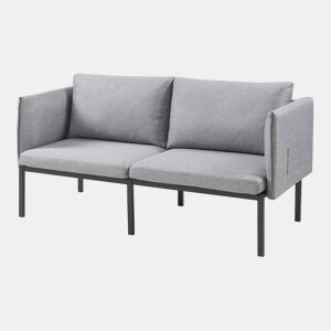 Sofá de 2 lugares Kamar estofado com almofadas 69x158x63cm Cinzento en.casa