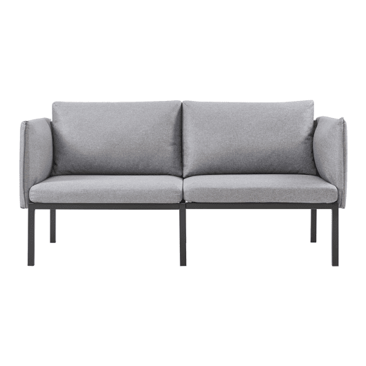 Sofá de 2 lugares Kamar estofado com almofadas 69x158x63cm Cinzento en.casa