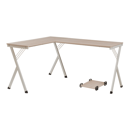 Secretária Tarielarg com suporte para PC em forma de L 158x120x75 cm Aspeto carvalho en.casa