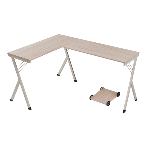 Secretária Tarielarg com suporte para PC em forma de L 158x120x75 cm Aspeto carvalho en.casa