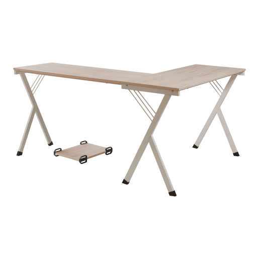 Secretária Tarielarg com suporte para PC em forma de L 158x120x75 cm Aspeto carvalho en.casa