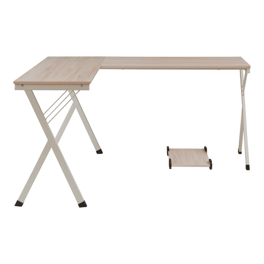 Secretária Tarielarg com suporte para PC em forma de L 158x120x75 cm Aspeto carvalho en.casa