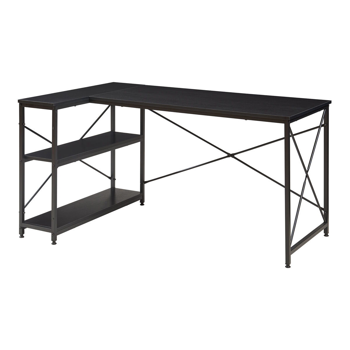 Escritorio raundsvalt forma de l 137x88x75 cm - negro [en.casa]
