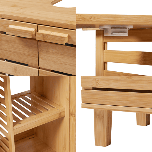 Móvel de toucador Epind 60x66x30 cm em bambu natural en.casa
