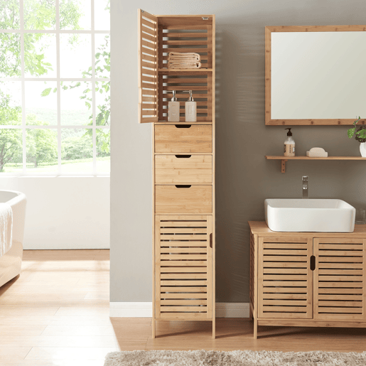 Móvel alto Boksereys 180x35x35 cm bambu en.casa Móvel alto Boksereys 180x35x35 cm bambu en.casa