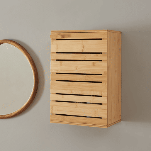 Armário de parede Epind 50x33x20 cm bambu natureza en.casa Armário de parede Epind 50x33x20 cm bambu natureza en.casa