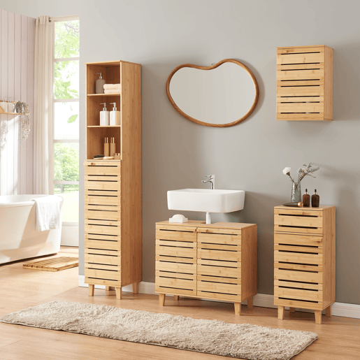 Armário de parede Epind 50x33x20 cm bambu natureza en.casa Armário de parede Epind 50x33x20 cm bambu natureza en.casa