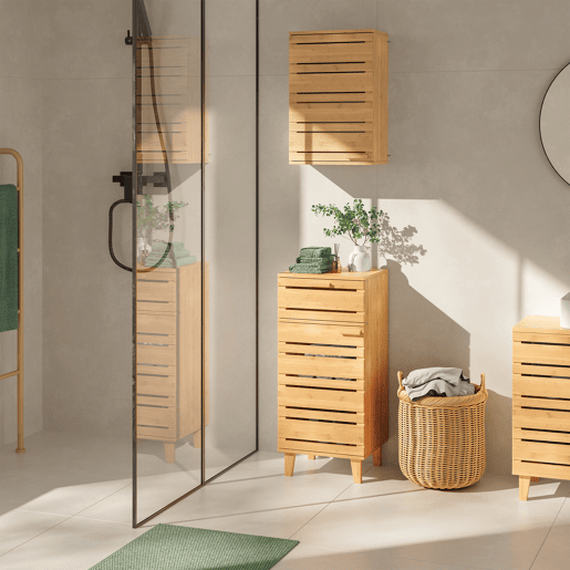 Armário de casa de banho Epind 75x33x30 cm bambu natural en.casa