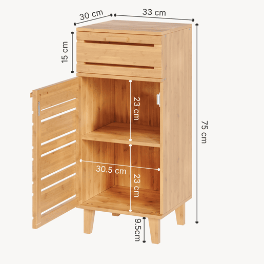 Armário de casa de banho Epind 75x33x30 cm bambu natural en.casa