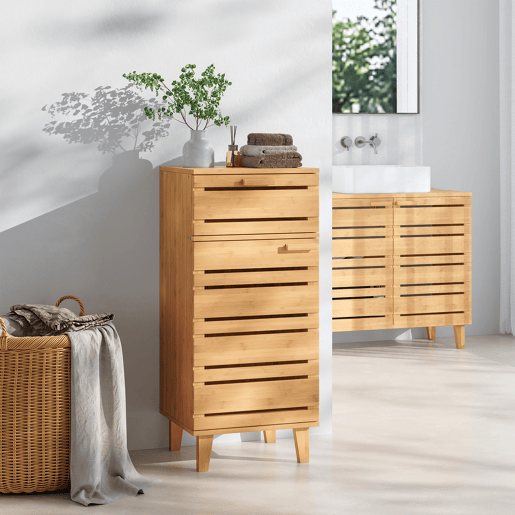 Armário de casa de banho Epind 75x33x30 cm bambu natural en.casa