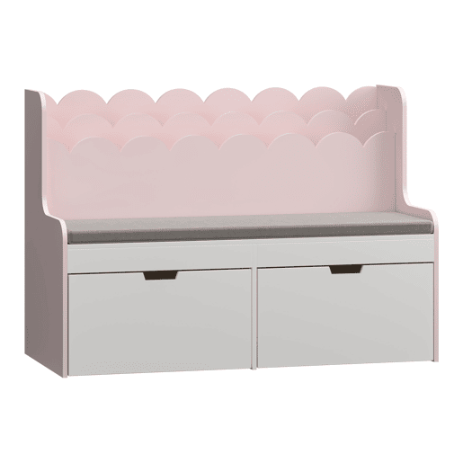 Banco para crianças com prateleira Vestnes 100x45x70 cm RosaBranco en.casa