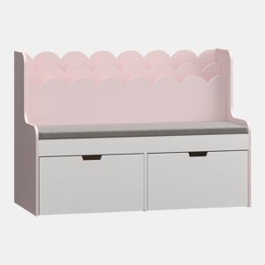 Banco para crianças com prateleira Vestnes 100x45x70 cm RosaBranco en.casa