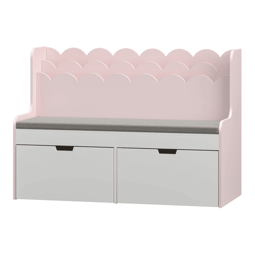 Banco para crianças com prateleira Vestnes 100x45x70 cm RosaBranco en.casa