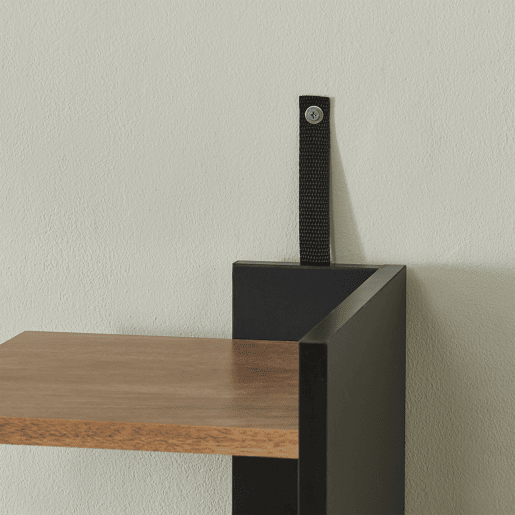 Armário para TV Rauki com prateleiras laterais 233x31x141 cm Preto  Efeito Madeira mango en.casa