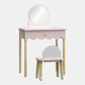 Mesa de maquilhagem para crianças com cadeira Vestnes Cotton - CandyBranco en.casa