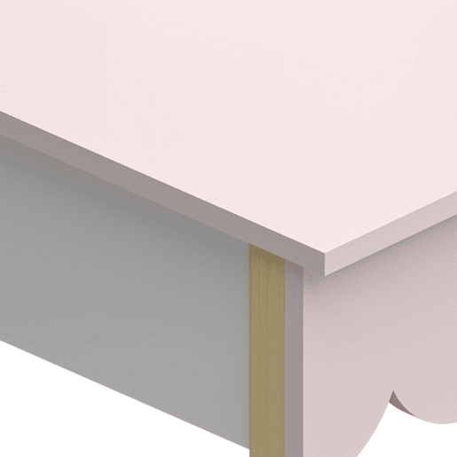 Mesa de maquilhagem para crianças com cadeira Vestnes Cotton - CandyBranco en.casa