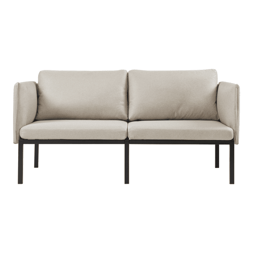 Sofá de 2 lugares Kamar estofado com almofadas 69x158x63cm Bege en.casa
