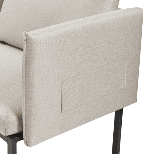 Sofá de 2 lugares Kamar estofado com almofadas 69x158x63cm Bege en.casa