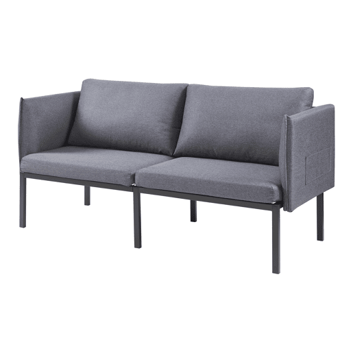 Sofá de 2 lugares Kamar estofado com almofadas 69x158x63cm Cinzento escuro en.casa