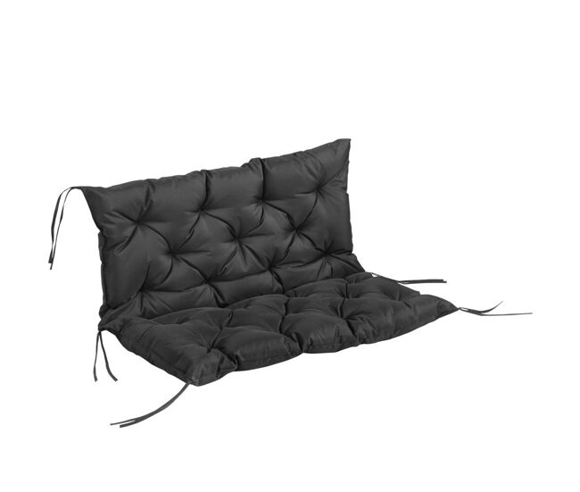 Outsunny cojín para banco de jardín con respaldo, 100x98x8 cm, colchón de banco de 2 plazas para interior y exterior con relleno grueso y cintas de