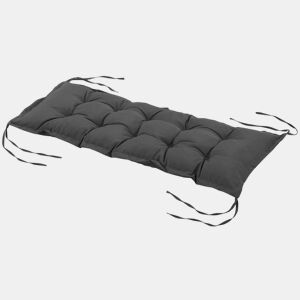 Outsunny Almofada para Banco de Jardim Acolchoada 100x40x10 cm Almofada Retangular para Interior e Exterior com Acolchoado Espesso e Cintas de Fixação Cinza Escuro
