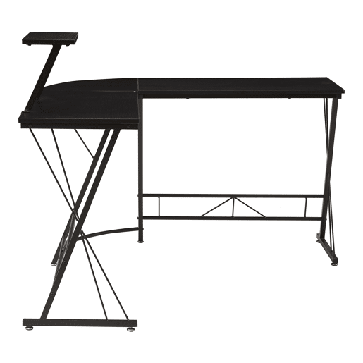 Escritorio Yremso con prateleira forma de L 122x122x98cm - Negro en.casa