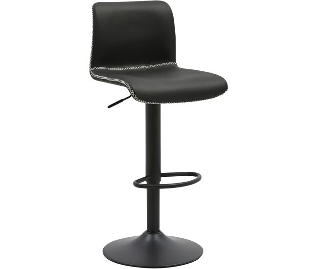 Taburete de bar henchy imitación cuero simil cuero negro 47x41x85 cm