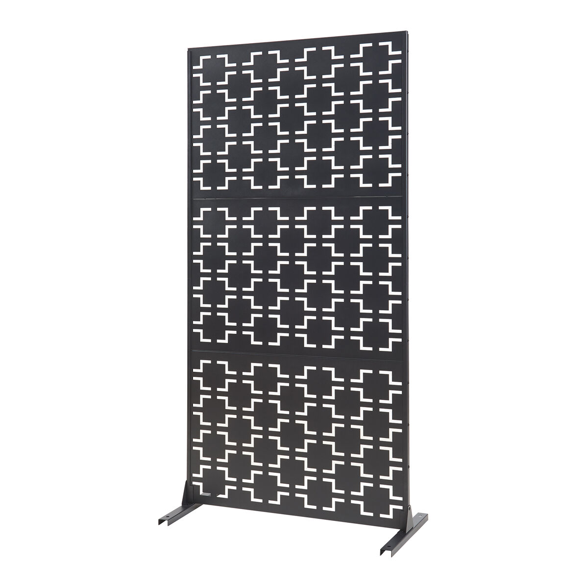 Biombo aaskis para interior acero 200x100x50cm - negro [casa.pro]